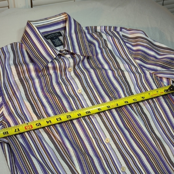 Jones New York Purple and Brown Casual Button Down Shirt - Picture 10 of 12